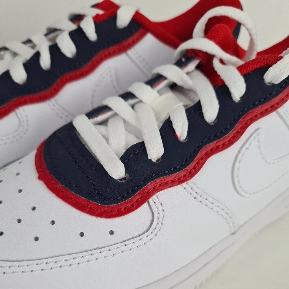 NIKE AIR FORCE 1 LV8 1 DBL White Sneakers Boys Shoes - Picture 10 of 11